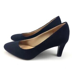 Abella True Comfort Suede Pumps Heels 7.5 Black Classic Office Modern Workwear